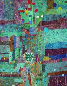 Acrylic painting by Huguette Caland
