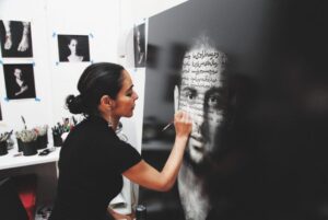Shirin-Neshat-Multicultural-Identities-working in her studio