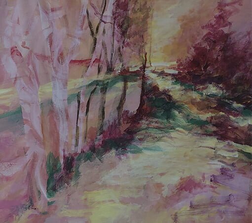 Sacred-Forest-medium acrylic on canvas by Zena Ghossoub