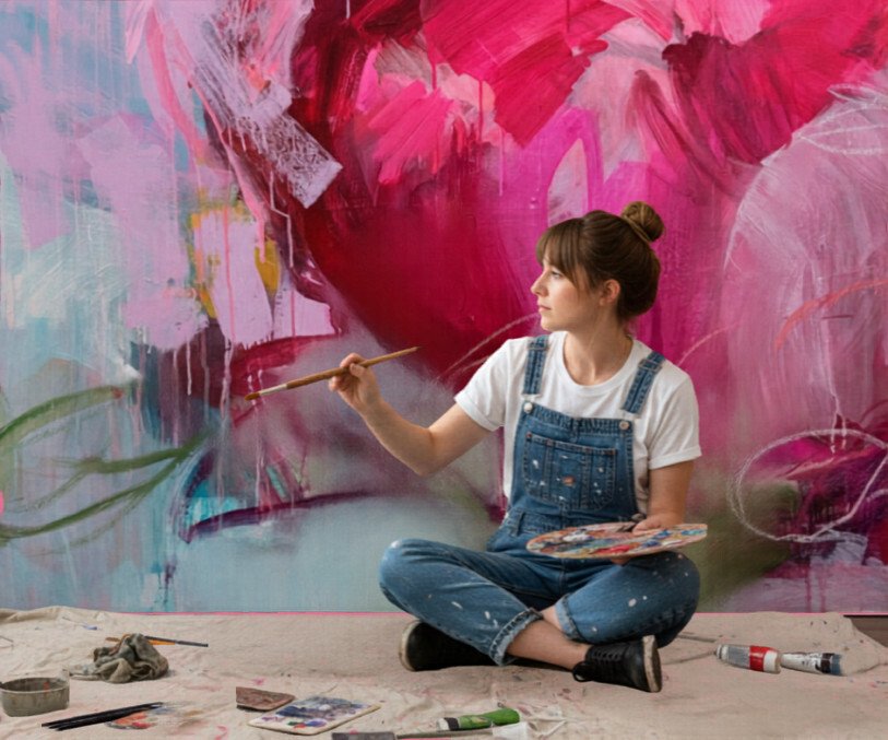 Canva AI generated image Painter-with-her-paint-brush