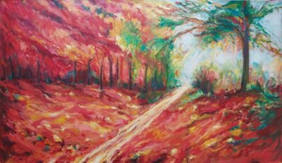 Faded Forest Faded Forest size 90 x 155cm, acrylic painting on canvas by artist Zena Ghossoub