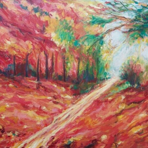 Faded Forest size 90 x 155cm, acrylic painting on canvas by artist Zena Ghossoub